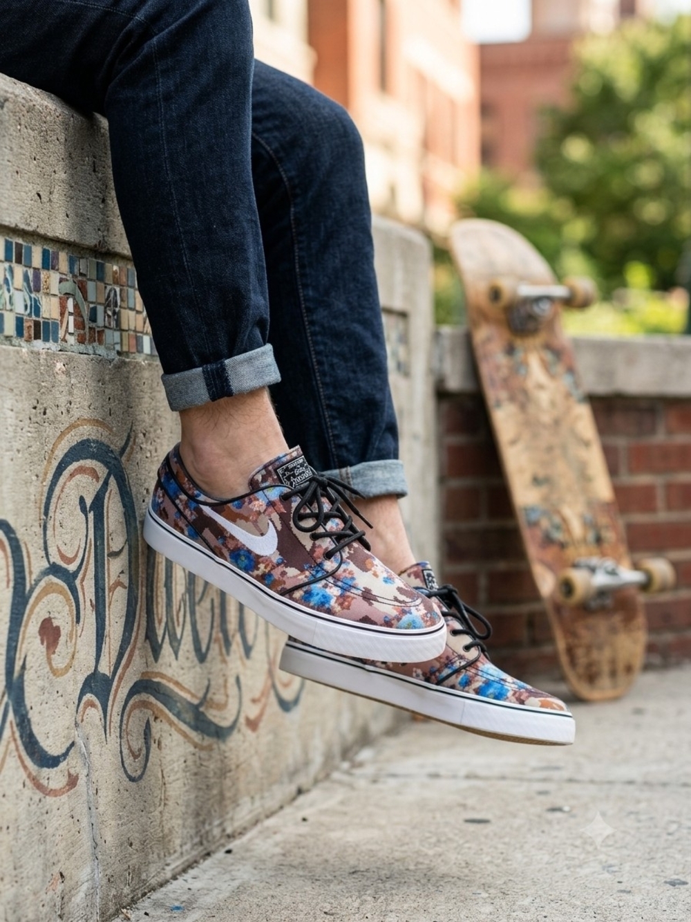 Nike SB Zoom Stefan Janoski PR Blue Digi Floral Camo Sneakers Mens Size 12
